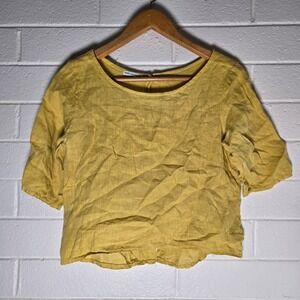 New Collection Linen Top Medium Oversized Italy Art to Wear Artsy Minimalist
